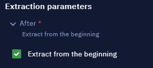 Extract from the very beginning checkbox
